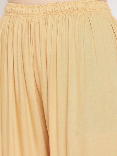 Clora Fawn Embellished Rayon Palazzo