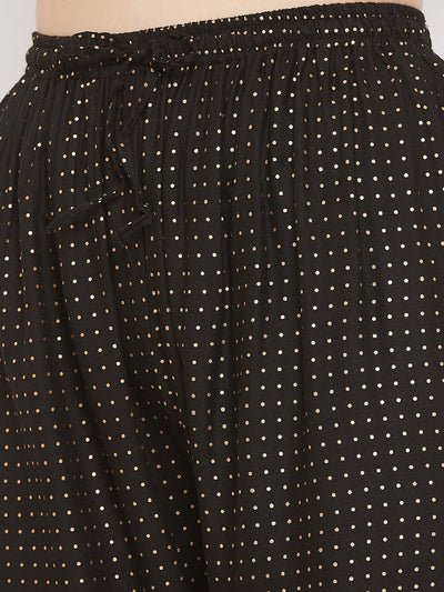 Clora Black Straight Printed Palazzo