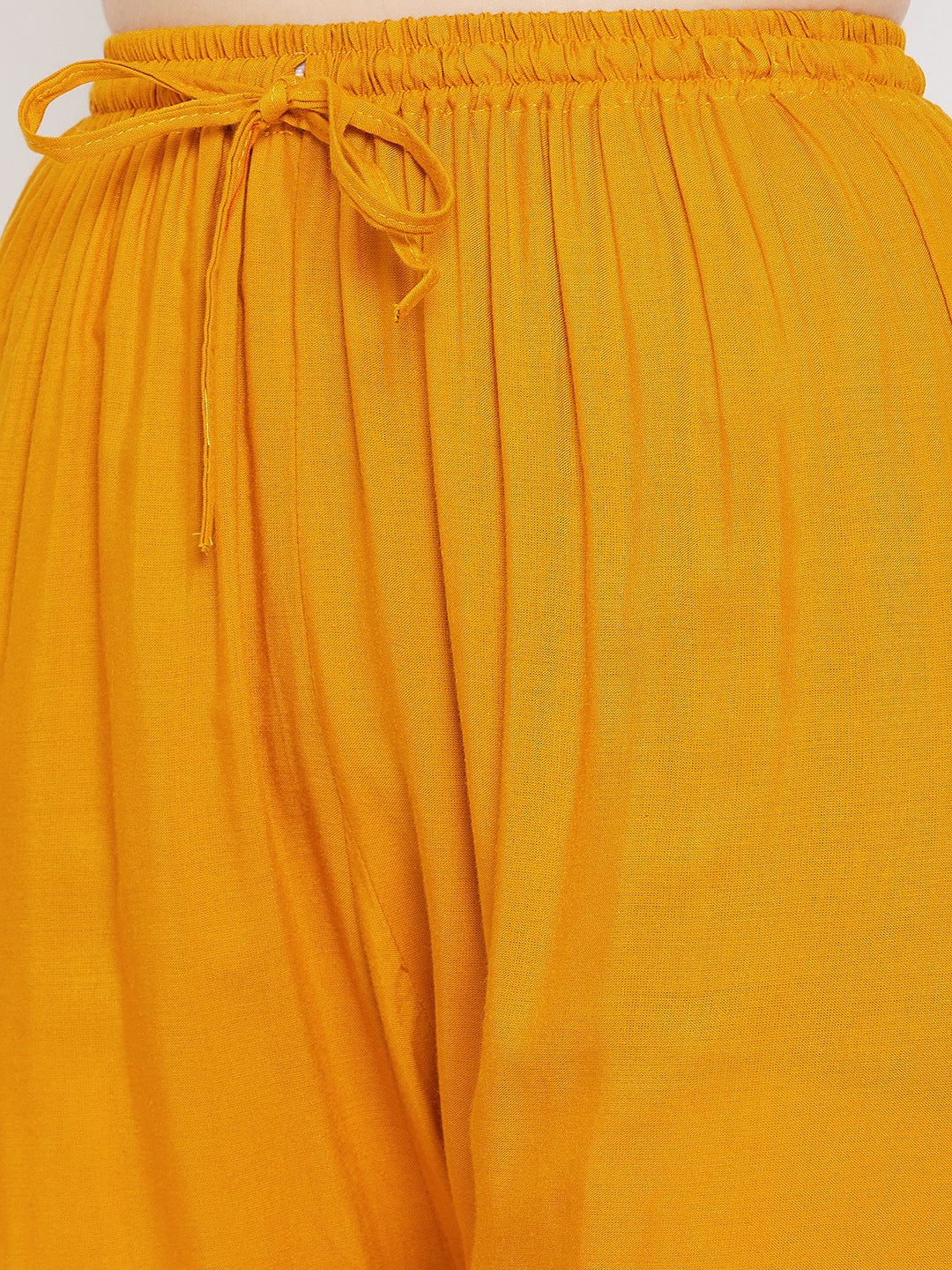 Clora Mustard Straight Embellished Palazzo