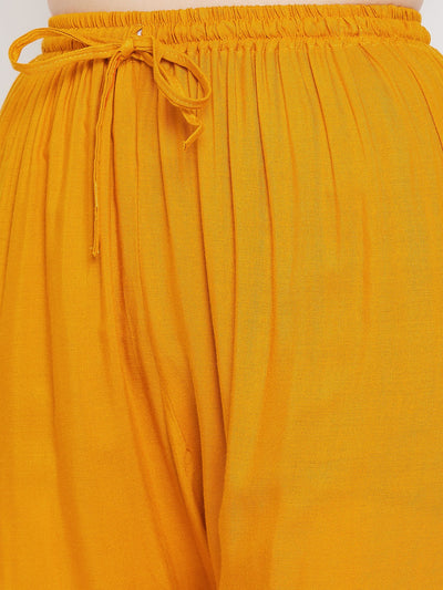 Clora Mustard Straight Embellished Palazzo