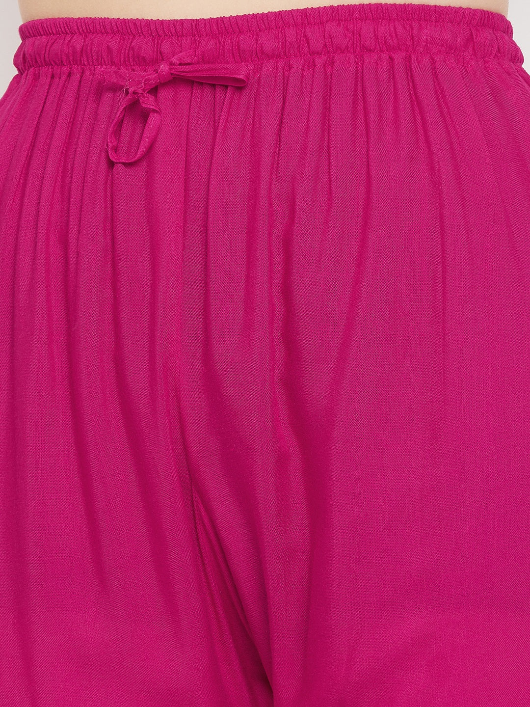 Clora Magenta Straight Embellished Palazzo
