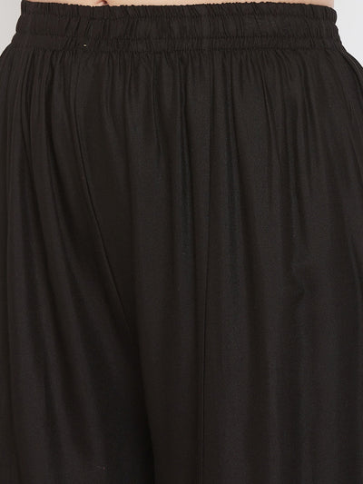 Clora Black Mirror Work Rayon Sharara