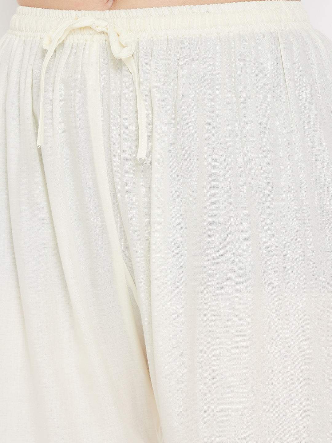 Clora Cream Hem Design Straight Palazzo