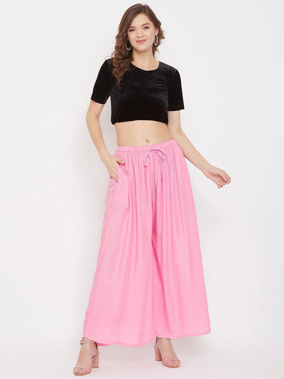 Baby Pink Flared Solid Sharara