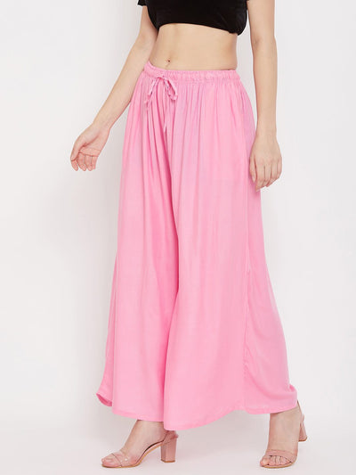 Clora Baby Pink Flared Solid Sharara