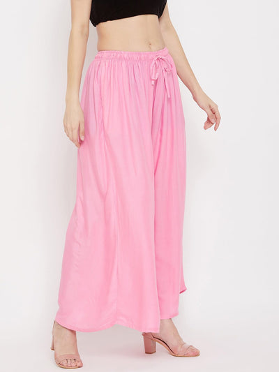 Clora Baby Pink Flared Solid Sharara