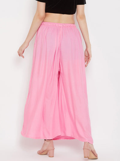 Clora Baby Pink Flared Solid Sharara