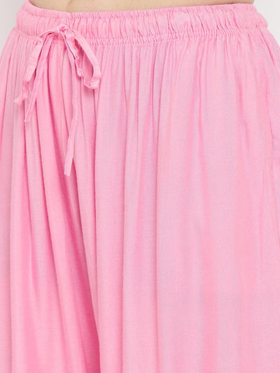 Clora Baby Pink Flared Solid Sharara