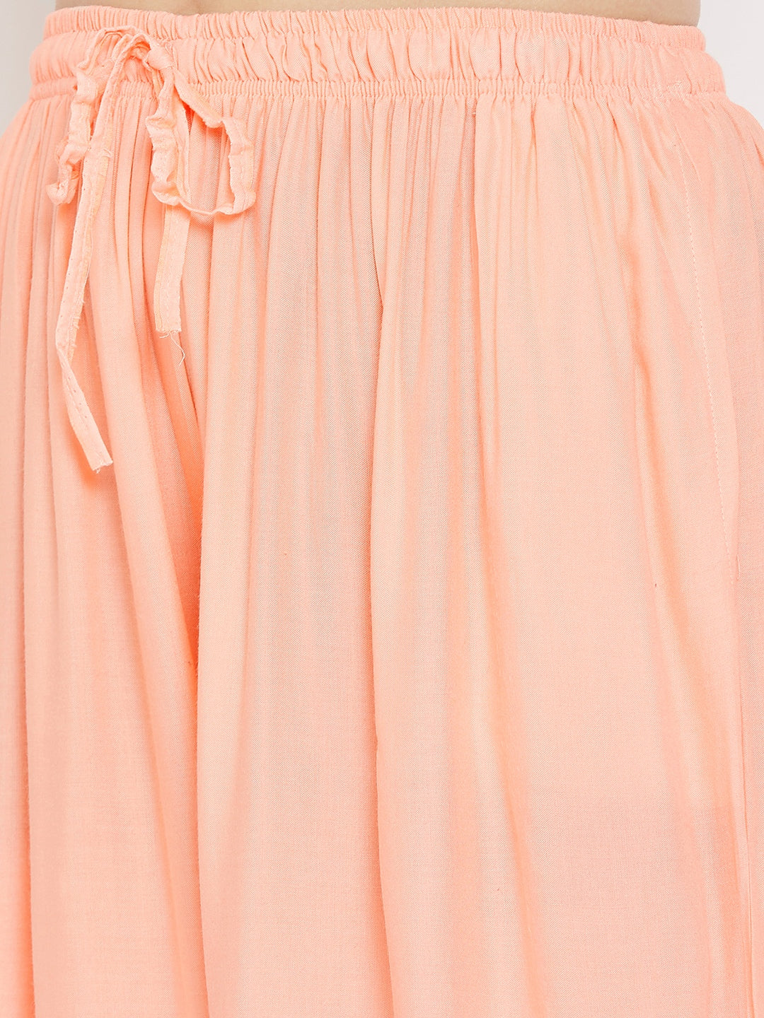 Clora Peach Flared Solid Sharara