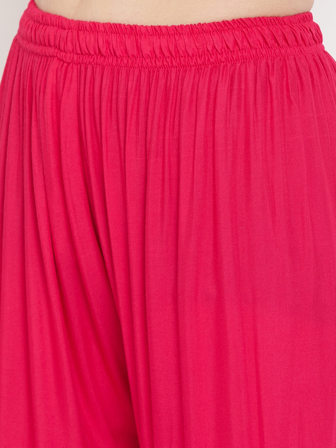 Clora Magenta Flared Solid Gharara