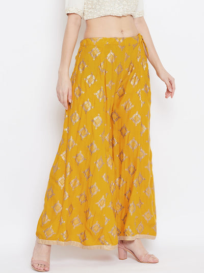 Clora Mustard Wide Leg Printed Sharara