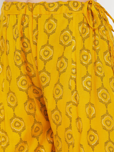 Clora Mustard Flared Printed Sharara