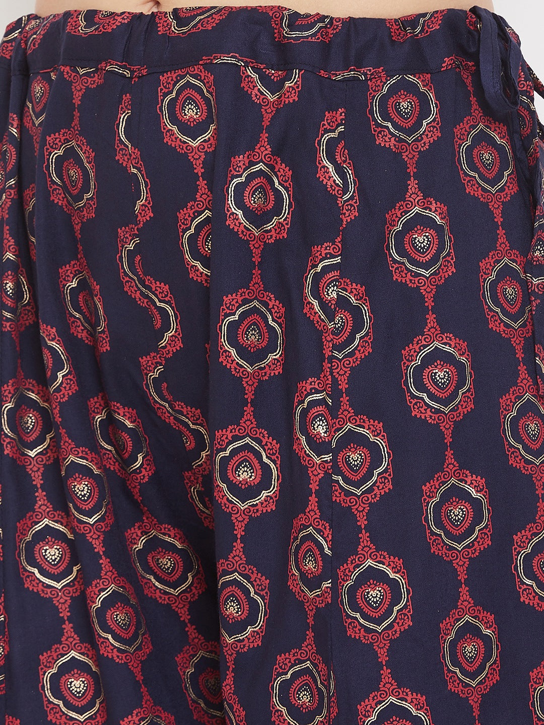 Clora Navy Blue Flared Printed Sharara