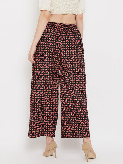 Clora Black Straight Printed Palazzo
