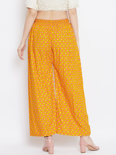 Clora Mustard Straight Printed Palazzo