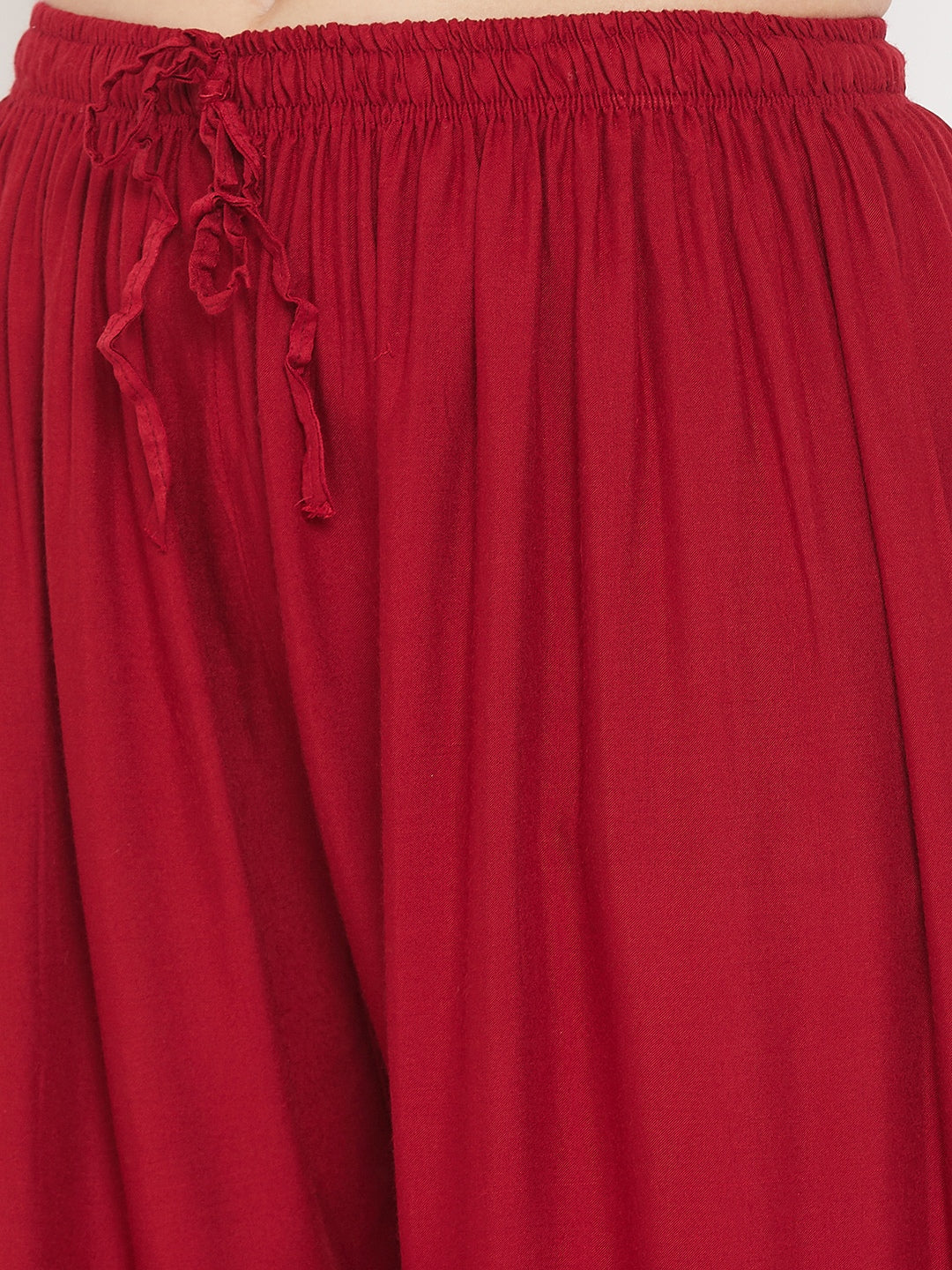 Clora Red Printed Rayon Palazzo