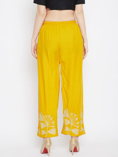 Clora Mustard Hem Design Straight Palazzo