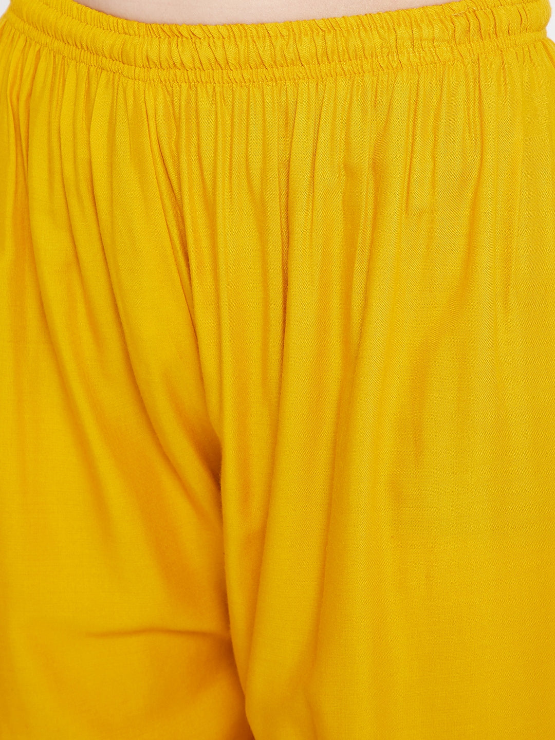 Clora Mustard Hem Design Straight Palazzo