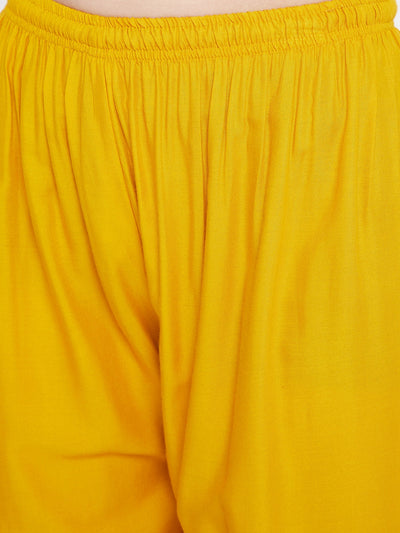 Clora Mustard Hem Design Straight Palazzo