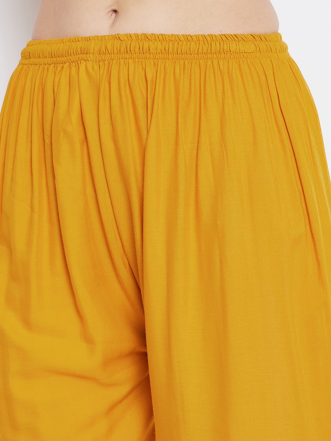 Clora Mustard Straight Hem Design Palazzo