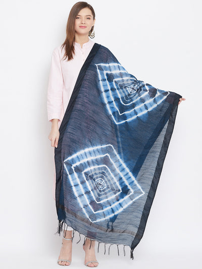 Clora Indigo Rhombus Print Dupatta