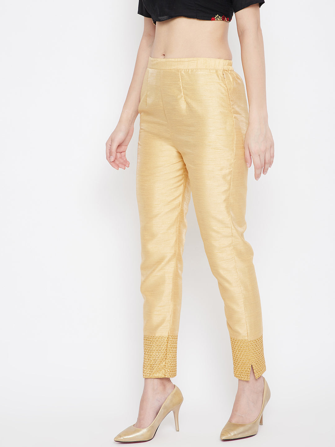 Clora Fawn Hem Design Silk Trouser