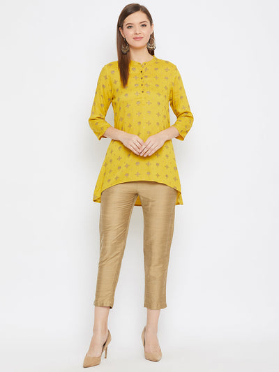 Clora Brown Solid Silk Trouser