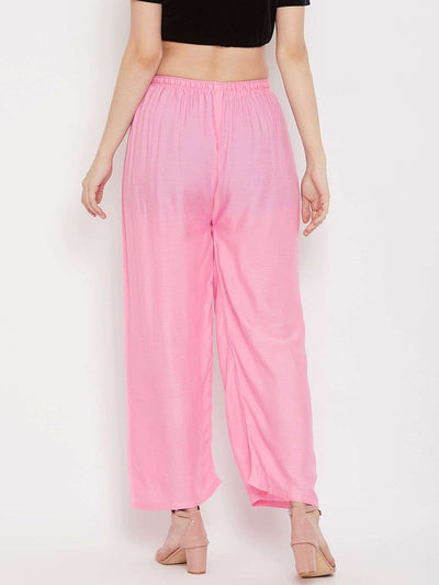 Clora Solid Magenta & Pink Rayon Palazzo (Pack Of 2)