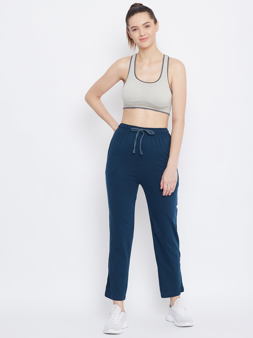 Clora Teal Straight Fit Trackpants