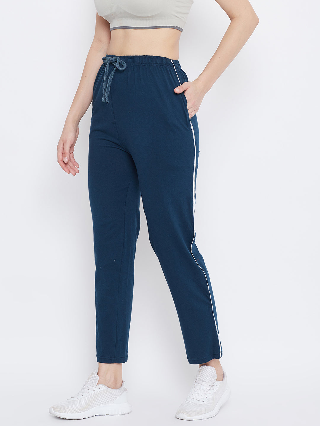 Clora Teal Straight Fit Trackpants