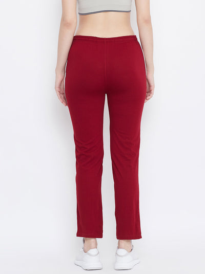 Clora Maroon Straight Fit Trackpants