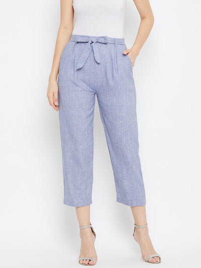 Clora Light Blue Cotton Trouser