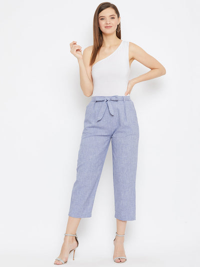 Clora Light Blue Cotton Trouser