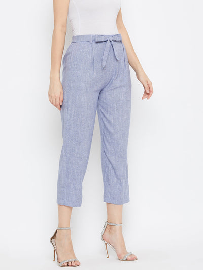 Clora Light Blue Cotton Trouser