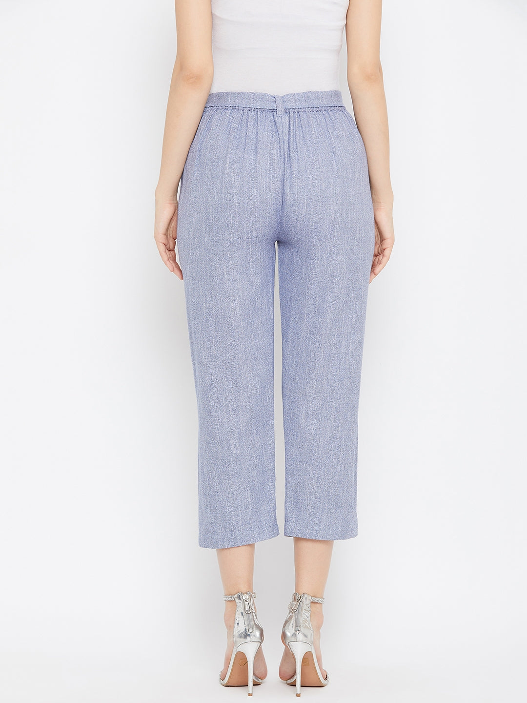 Clora Light Blue Cotton Trouser