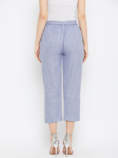 Clora Light Blue Cotton Trouser