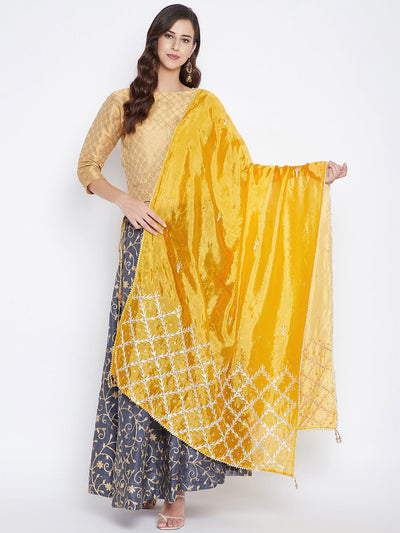 Yellow Embellished Dupatta
