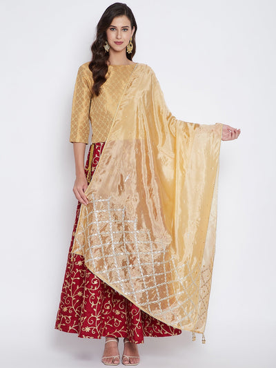 Clora Fawn Embellished Dupatta