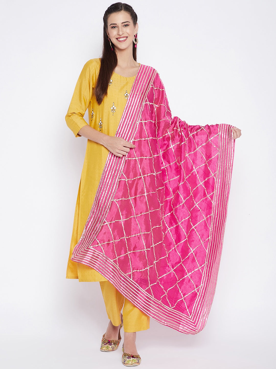 Clora Magenta Gotta Patti Silk Dupatta