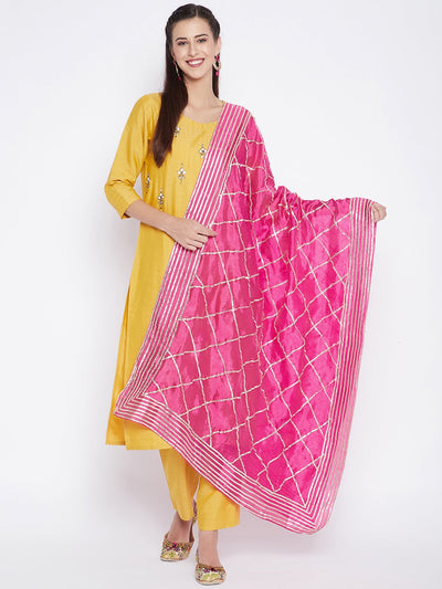 Clora Magenta Gotta Patti Silk Dupatta