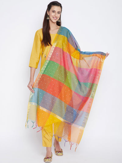 Multicolor Self Design Dupatta