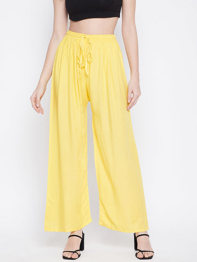 Clora Lemon Solid Rayon Palazzo