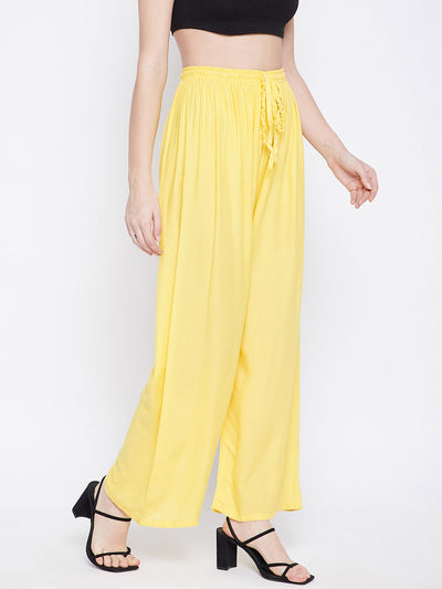 Clora Lemon Solid Rayon Palazzo