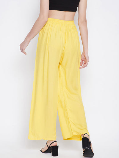 Clora Lemon Solid Rayon Palazzo