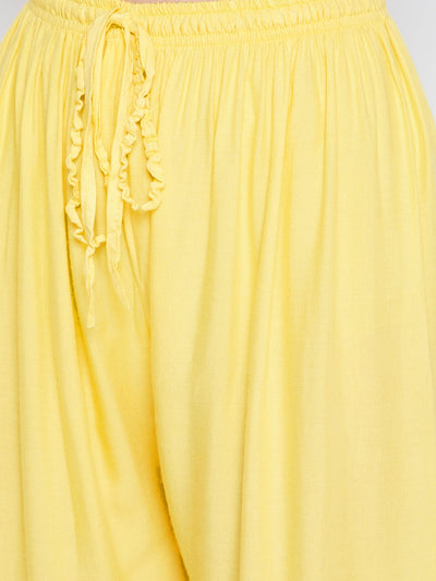 Clora Lemon Solid Rayon Palazzo