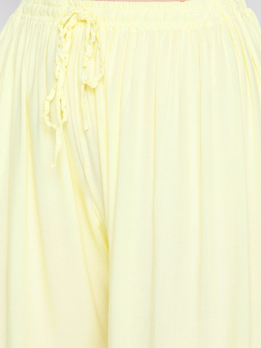 Clora Light Lemon Solid Rayon Palazzo