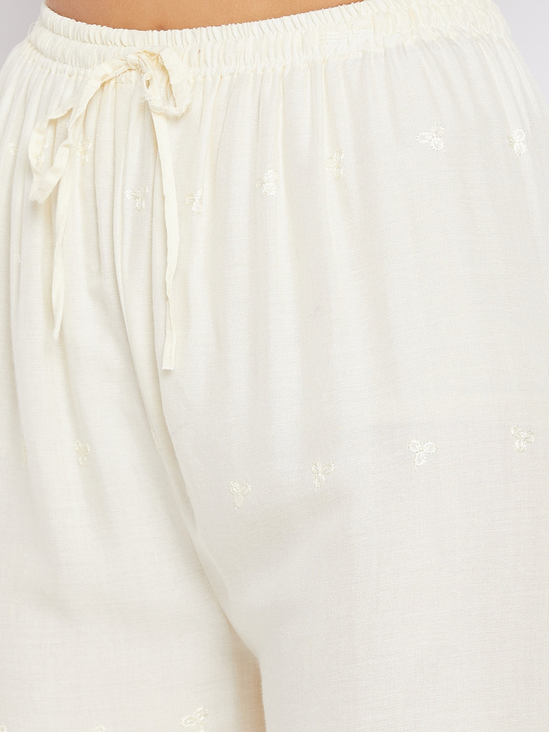 Clora Cream Chikankari Rayon Palazzo