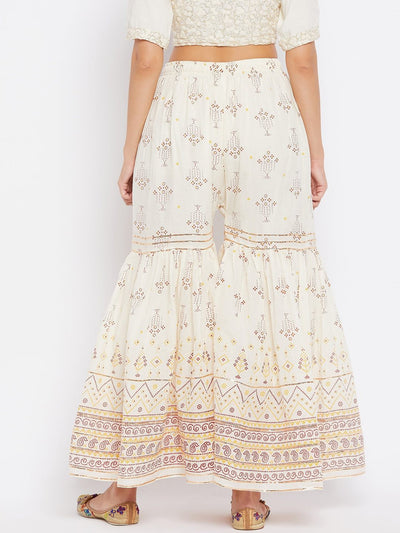 Off-White Printed Cotton Gharara