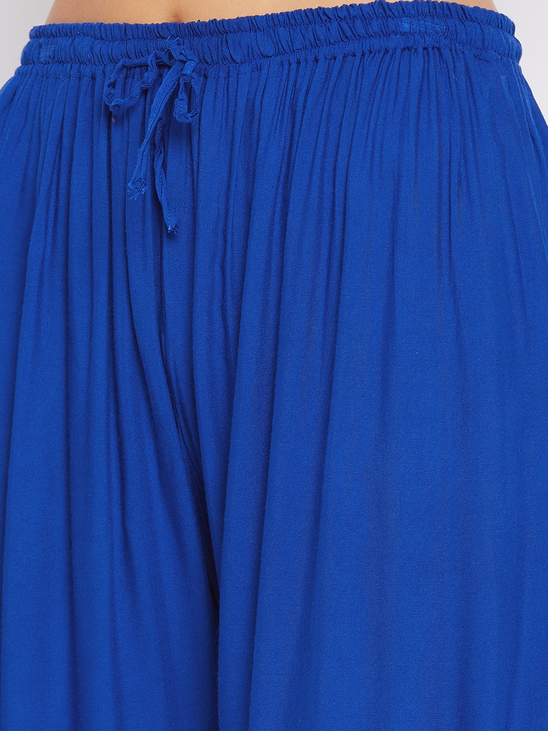 Clora Royal Blue Solid Rayon Sharara