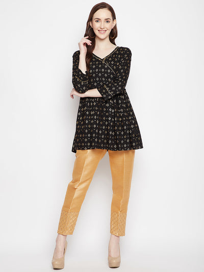 Clora Dark Fawn Hem Design Silk Trouser